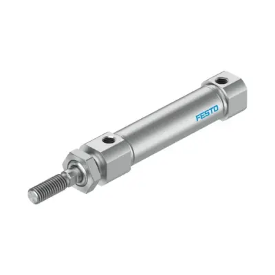 Festo DSNU-S-12-20-P-A-MQ stainless steel round pneumatic cylinder with 12 mm bore and 20 mm stroke for industrial automation applications